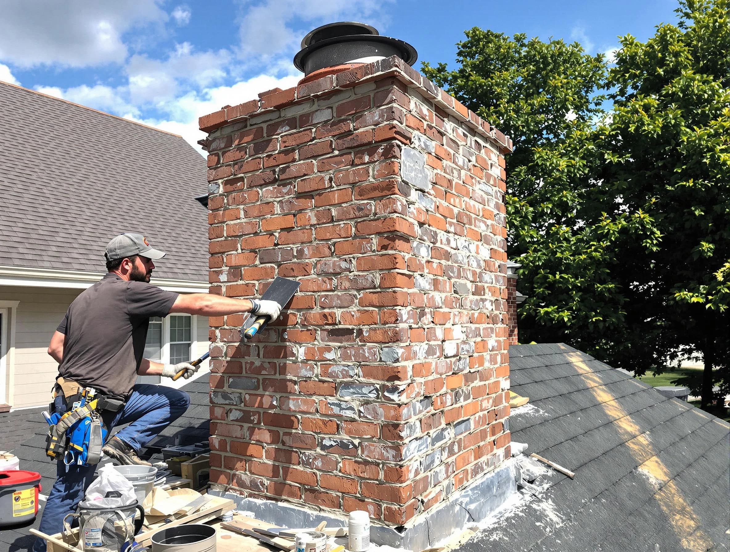 Completed chimney rebuild by Goodlettsville Chimney Sweep in Goodlettsville, TN
