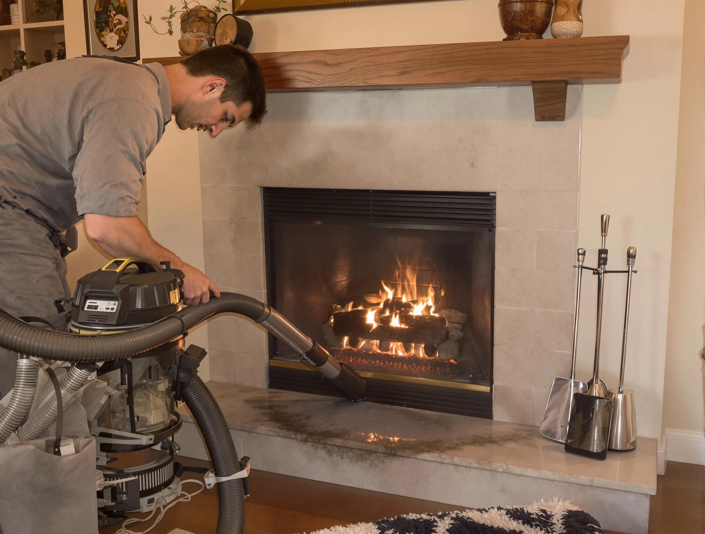 Routine fireplace upkeep by Goodlettsville Chimney Sweep in Goodlettsville, TN