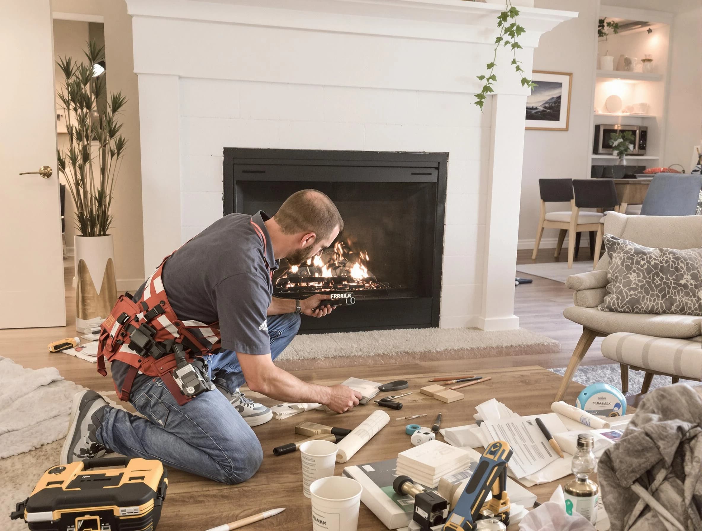 Goodlettsville Chimney Sweep performing fireplace repair in Goodlettsville, TN