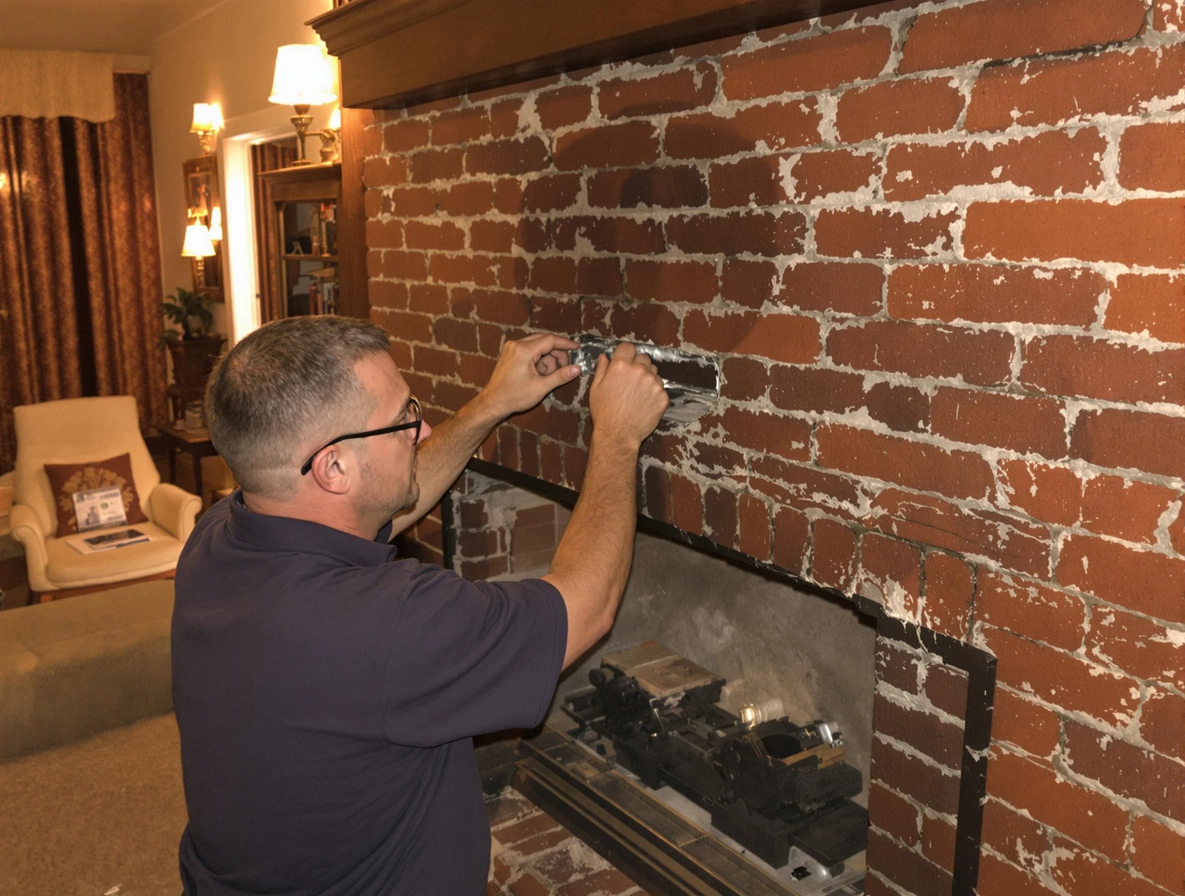 Goodlettsville Chimney Sweep expert fixing a fireplace in Goodlettsville, TN
