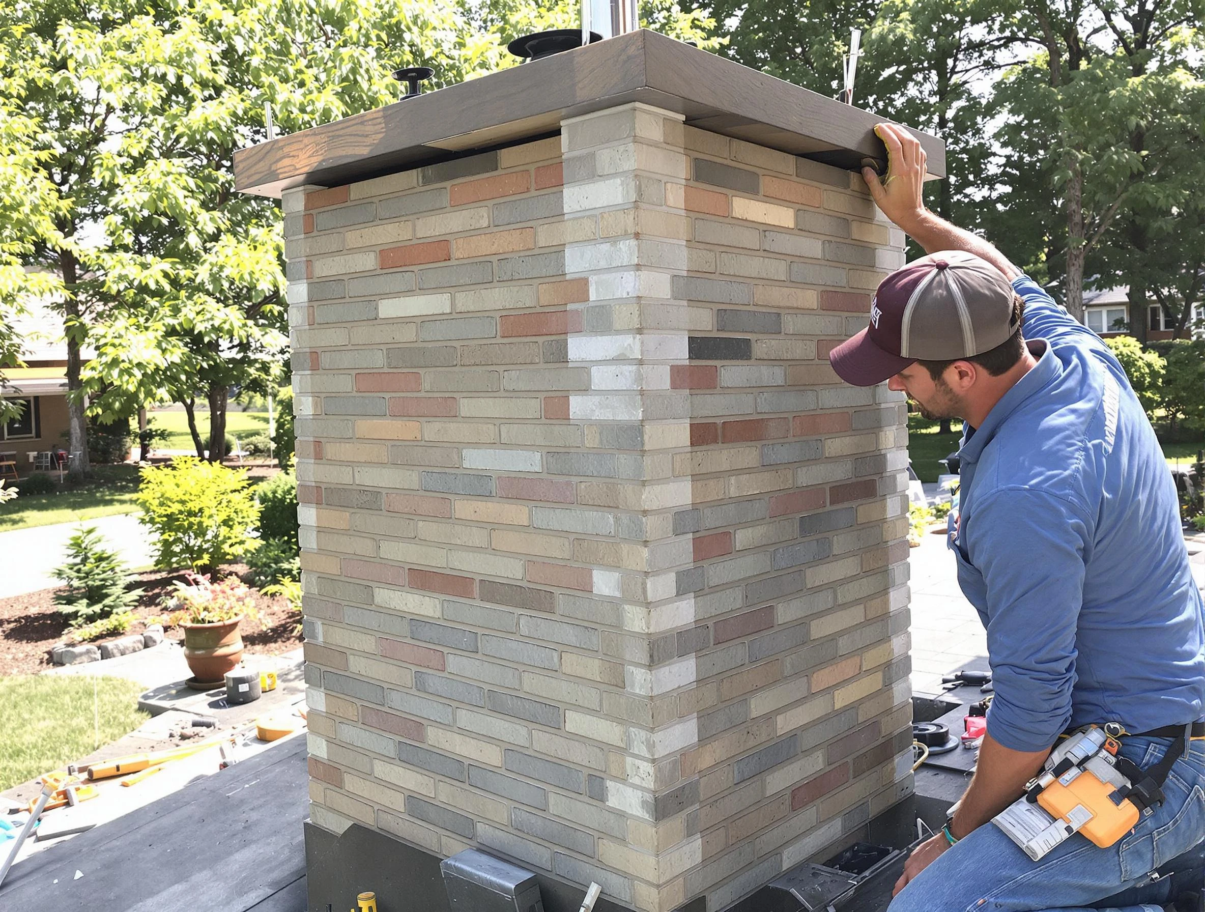 Goodlettsville Chimney Sweep completing a modern chimney remodel in Goodlettsville, TN