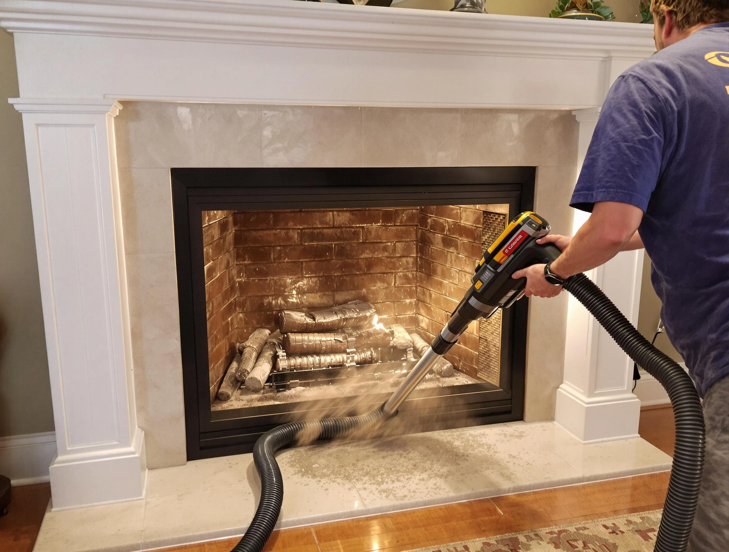 Fireplace cleaning performed by Goodlettsville Chimney Sweep in Goodlettsville, TN